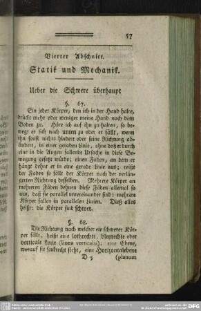 Vierter Abschnitt. Statik und Mechanik