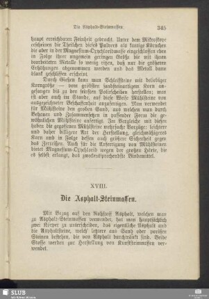 XVIII. Die Asphalt-Steinmassen