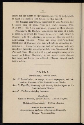 62-64, Hubly (with out-stations Unakallu, Hebsur)