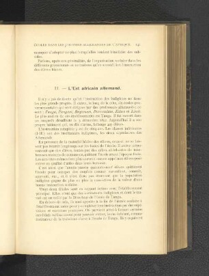 II. l L'Est africain allemand.
