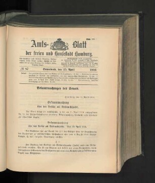 No. 87, 15. April 1916