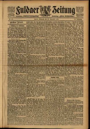 Erste Ausgabe vom Mittwoch, den 29. November 1905.