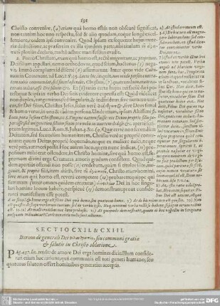Sectio CXII. & CXIII. Iterum de generali Dei ..., seu communi gratiae & salutis in Christo oblatione