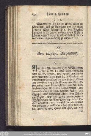 XV. Von nichtiger Vergantung.