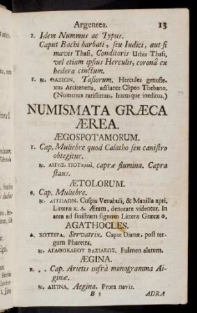 13-34, Numismata Graeca Aerea