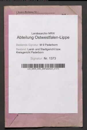 Erblasser: Meyer, Maria, geb. Niggemeyer; Ehepartner: Meyer, Caspar: