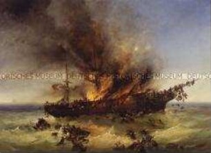Untergang des Auswandererschiffes "Austria" am 13. September 1858