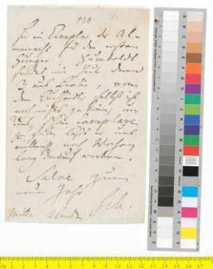 Brief von Schiller, Friedrich an Goethe, Johann Wolfgang von