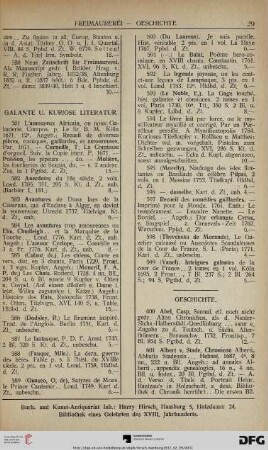 Galante u. Kuriose Literatur (Nr. 581-599)