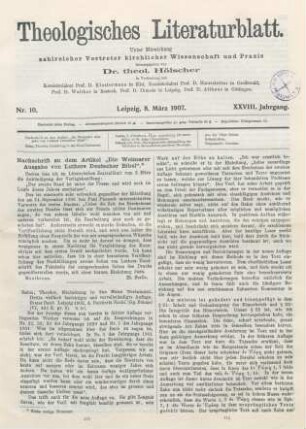 113 Nachschrift zu dem Artikel "Die Weimarer Ausgabe von Luthers Deutscher Bibel"