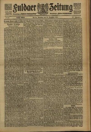 Erste Ausgabe vom Samstag, den 10. Dezember 1910.