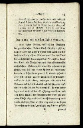 Vorgang der gewöhnlichen Geburt.