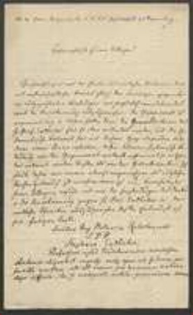 Brief von Carl Friedrich Philipp von Martius an Regensburgische Botanische Gesellschaft