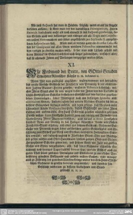XI. Extract aus dem Kayserlichen Diplomate der Grafen Standes-Erhöhung