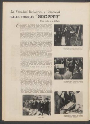 La Socidad Industrial y Comercial - Sales Tónicas "Gropper" : Una visita a la fábrica