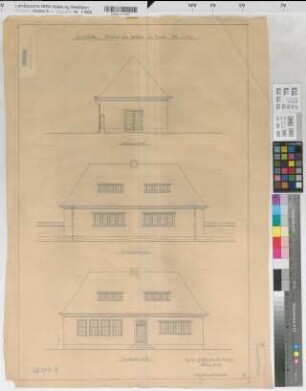 Soest (Soest) Wiesenkirche Ansichten der Bauhütte 1928 1 : 50 64 x 48 Zeichnung HG Staatshochbauamt Soest