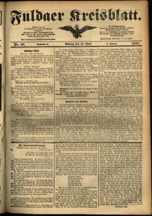 Ausgabe vom Montag, den 13. April 1908.