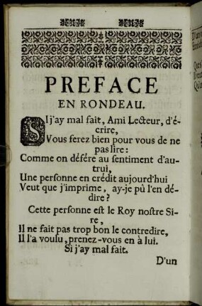 Preface En Rondeau