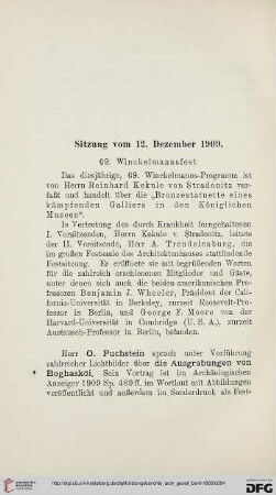 Sitzung vom 12. Dezember 1909