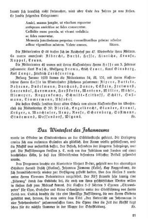 Das Winterfest des Johanneums
