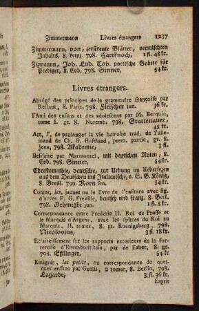 1237-1239, Livres étrangers.