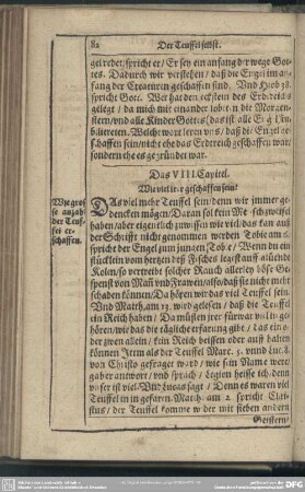 Das VIII. Capitel. Wie viel irer geschaffen sein?