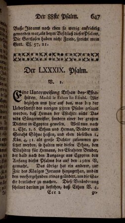 Der LXXXIX. Psalm.