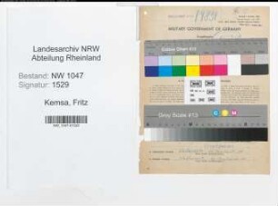 Entnazifizierung Fritz Kemsa , geb. 15.04.1902 (Kraftfahrer)