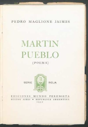Martín Pueblo : poema