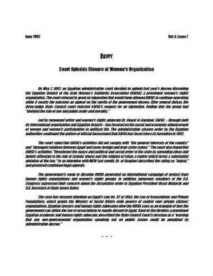 Egypt : court upholds closure of women's organization