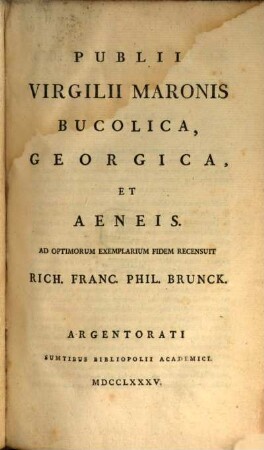 Publii Virgilii Maronis Bucolica, Georgica, Et Aeneis