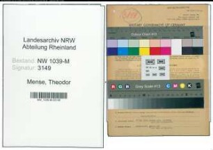 Entnazifizierung Theodor Mense , geb. 03.09.1905 ()