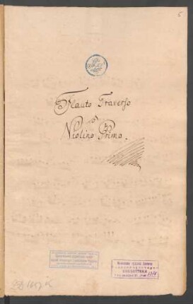 Flauto traverso o Violino primo