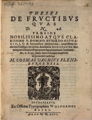 Theses de fructibus