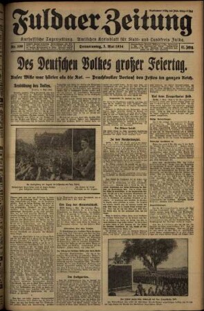 Ausgabe vom Donnerstag, den 03. Mai 1934.