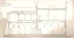 Stegmann, Carl von; Zeichnungen für Publikationen - Villa Salviati (Längsschnitt)