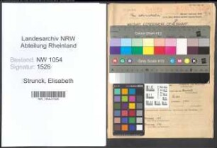 Entnazifizierung Elisabeth Strunck , geb. 10.06.1907 ()