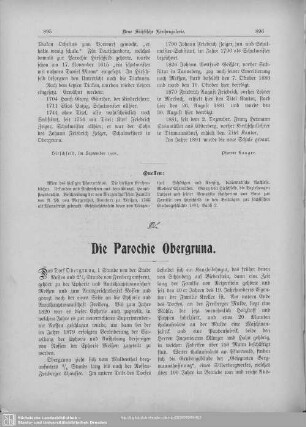 Die Parochie Obergruna
