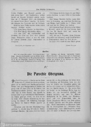 Die Parochie Obergruna