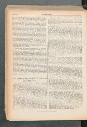 ¬Der¬ Gesundheitszustand der Schuljugend im Jahre 1923