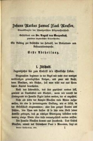 Berner Taschenbuch : aus der bernischen Vergangenheit und Gegenwart. 13, 13. 1864