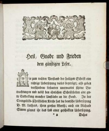 Heil, Gnade und Frieden dem günstigen Leser.