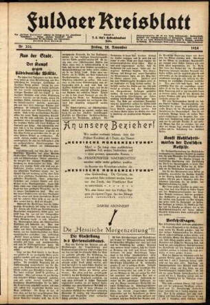 Ausgabe vom Freitag, den 28. November 1924.