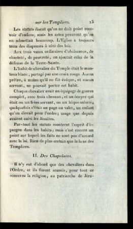 II. Des Chapelains.