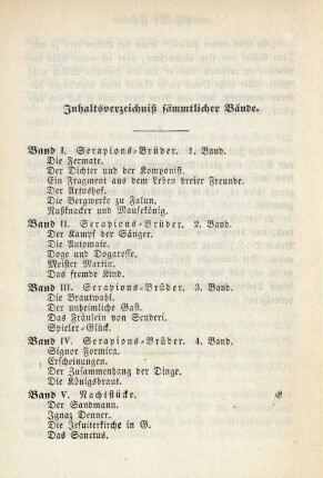 Inhaltsverzeichnis sämmtlicher Bände
