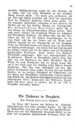 Die Pastoren in Bergstedt.