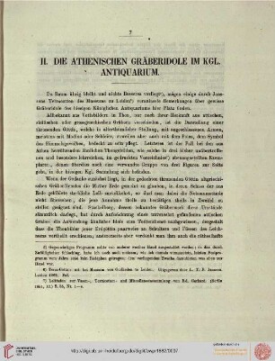 II. Die Athenischen Gräberidole