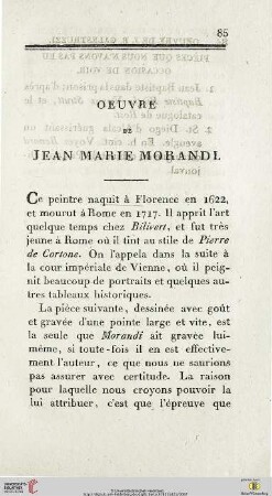 Oeuvre de Jean Marie Morandi