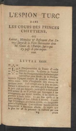 Lettre XXXIV.