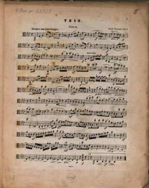 Trio für Pianoforte, Violine und Viola : op. 7